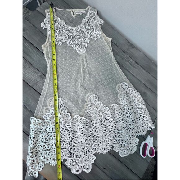 Altar’d State Sheer Cream Lace Mini Dress‎ Size Small - Picture 12 of 14